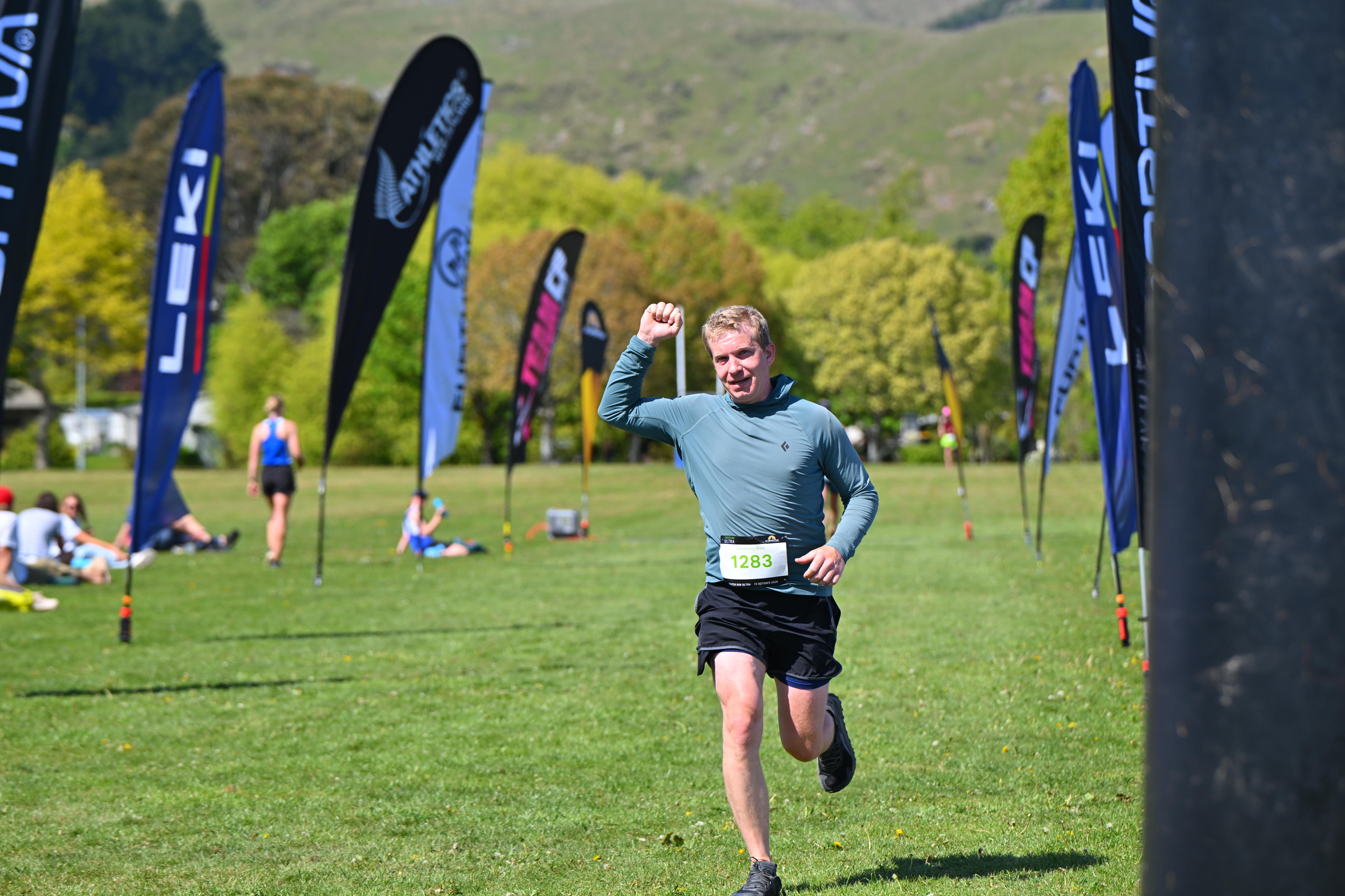 Abrahm running a trail race