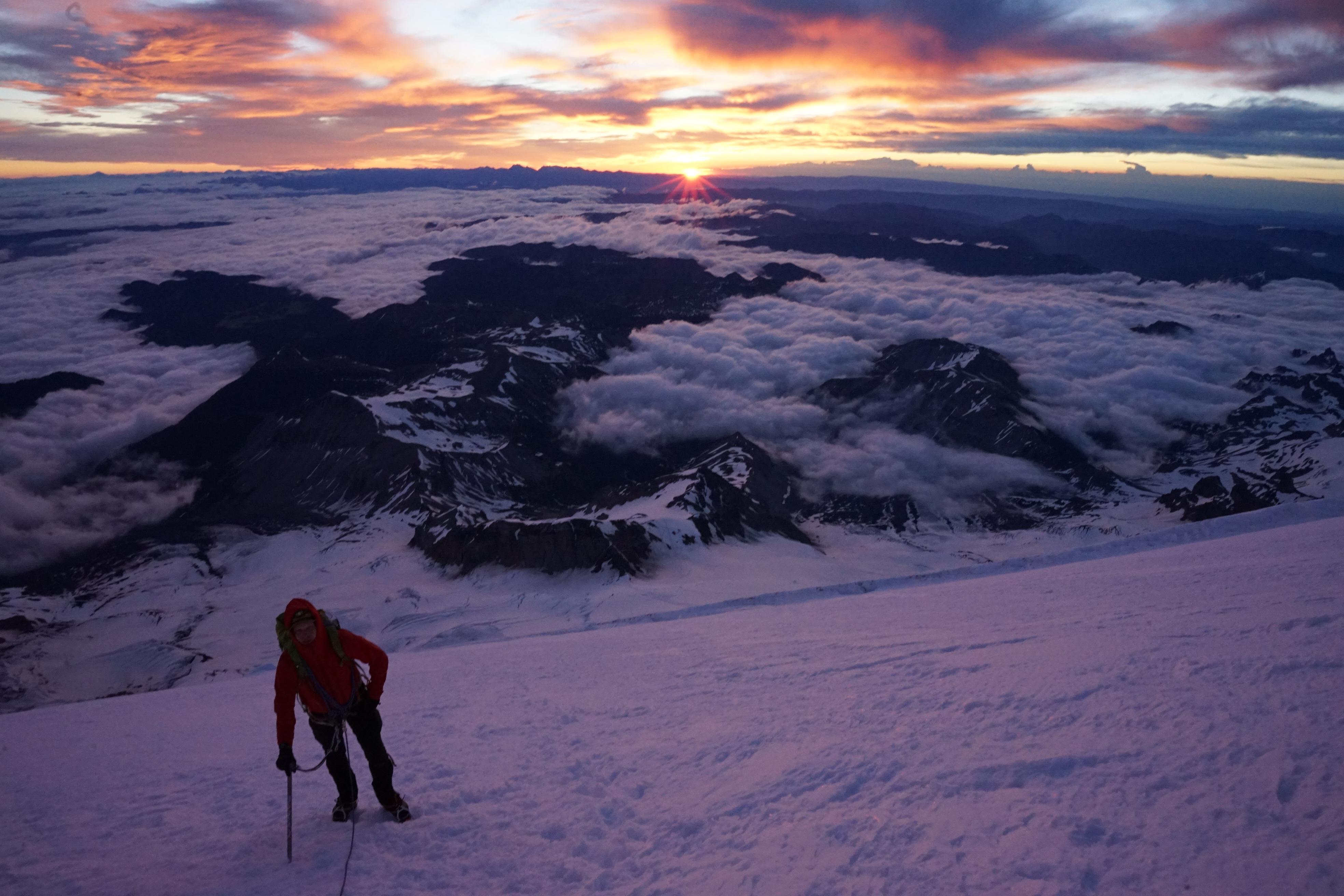 Abrahm on a climbing route